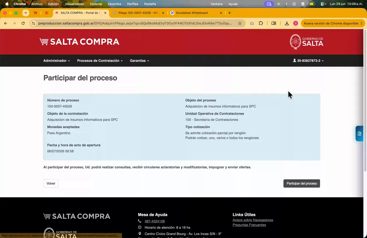 Captura del paso 9: Participar del proceso
