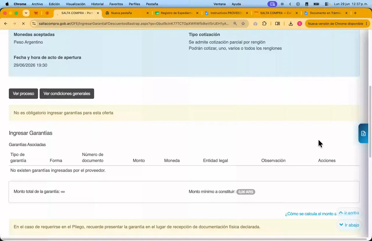 Captura del paso 10: Revisar la sección de garantías