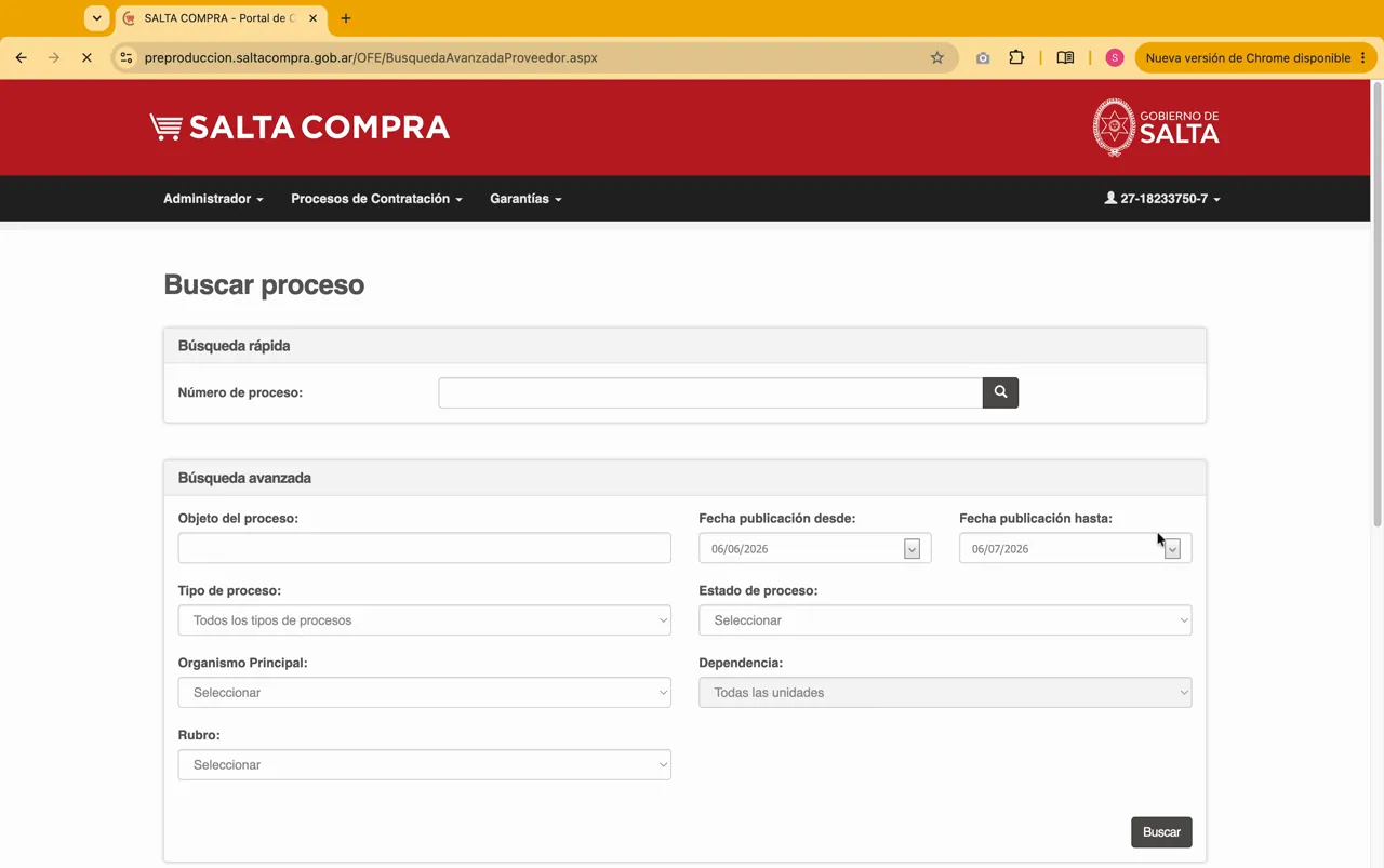 Captura del paso 15: Consultar o modificar la oferta antes de la apertura