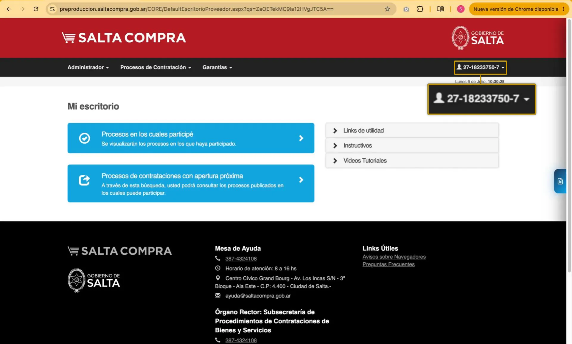 Captura del paso 1: Ingresar al portal