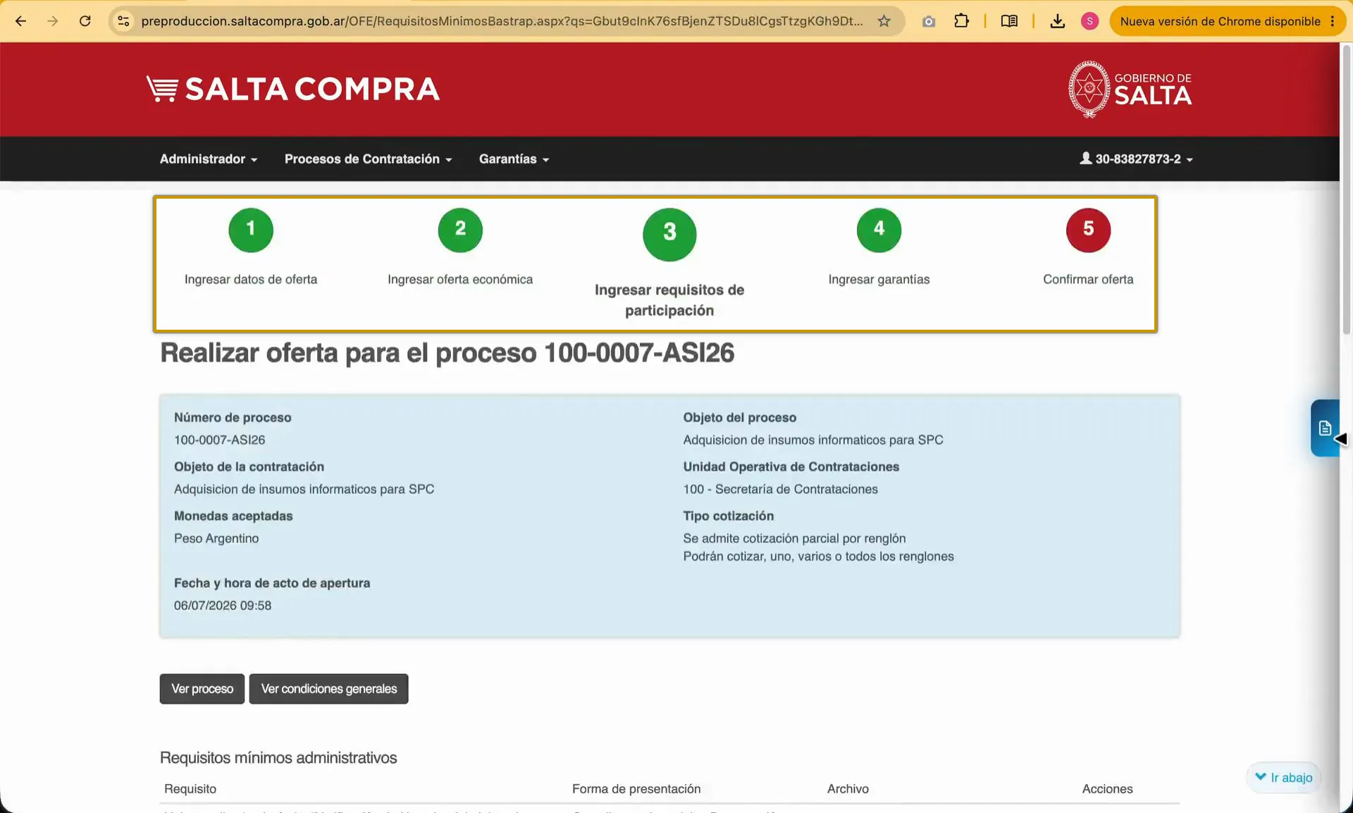 Captura del paso 4: Volver a la pantalla de origen y confirmar la carga