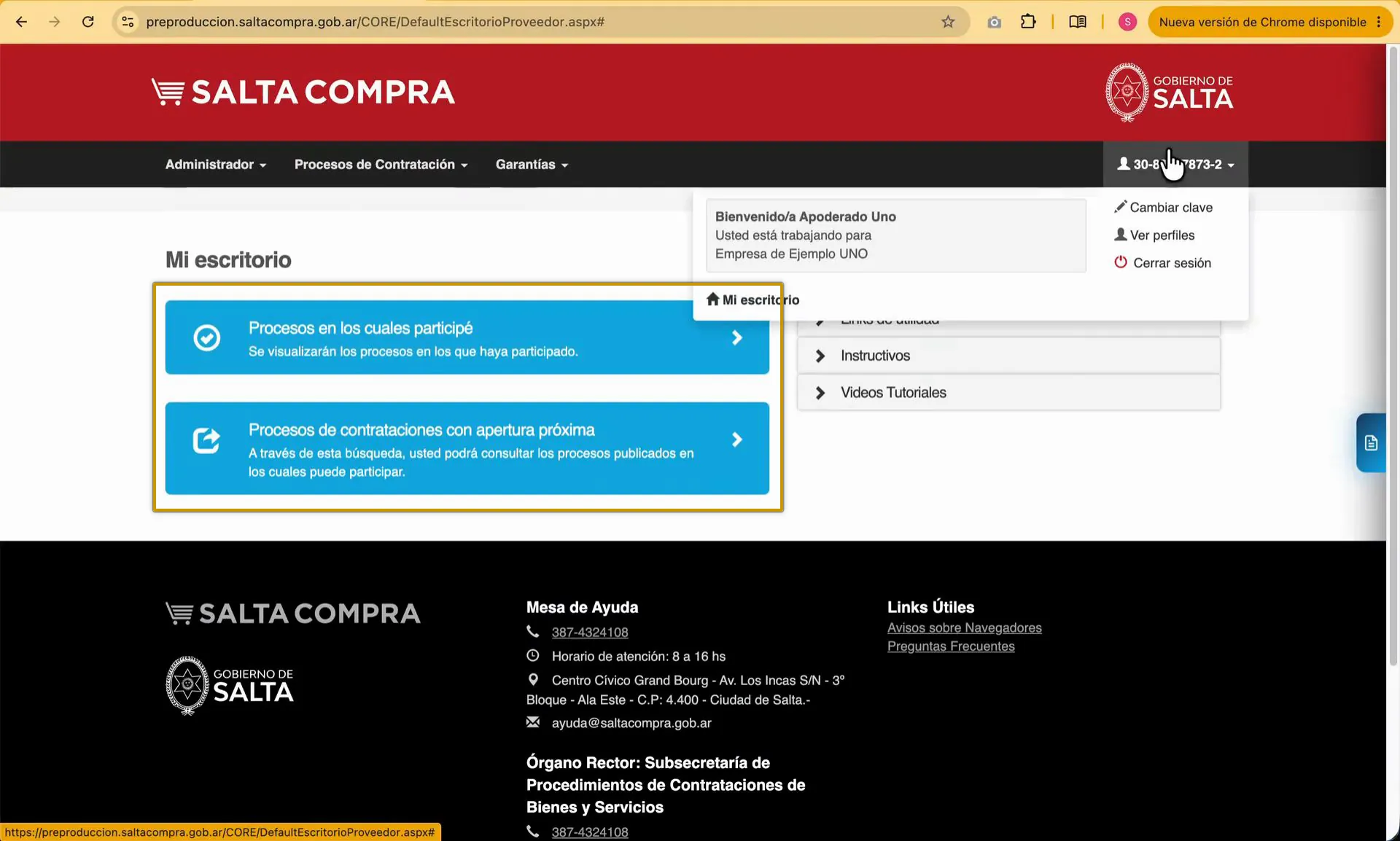 Captura del paso 3: Llegar al buscador desde Mi escritorio (vía alternativa)