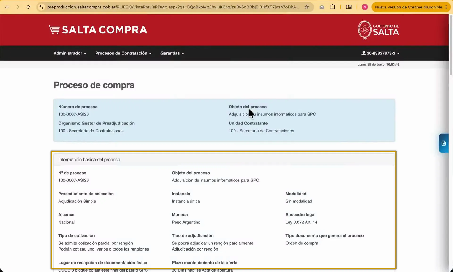 Captura del paso 5: Abrir la ficha del proceso encontrado